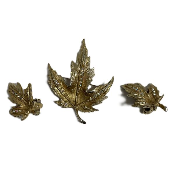 Maple Leaf Brooch and Earings