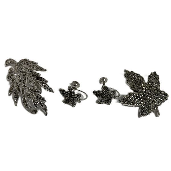 Maple Leaf Brooch and Earings
