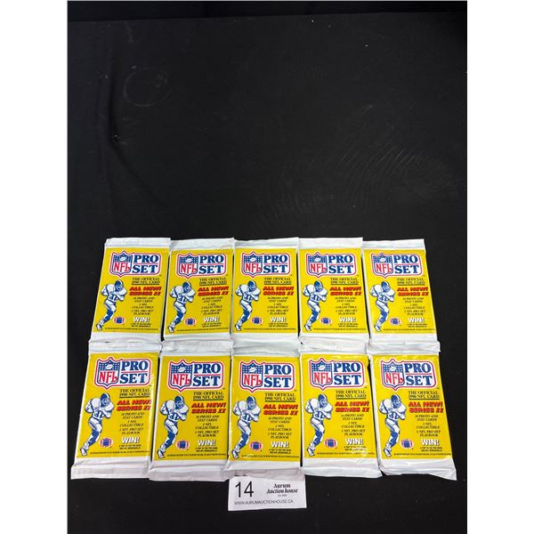 1990 NFL Pro-Set Photo & Stat Card Pack Series II x10