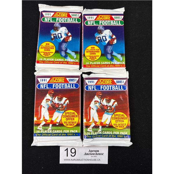 1991 Score NFL Football Card Pack Series I x2 Series II x2