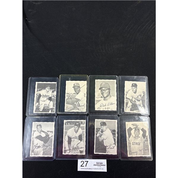 1969 O.P.C Deckle Basbeall Cards x 9, Brooks Robinson, Willie Mays, etc