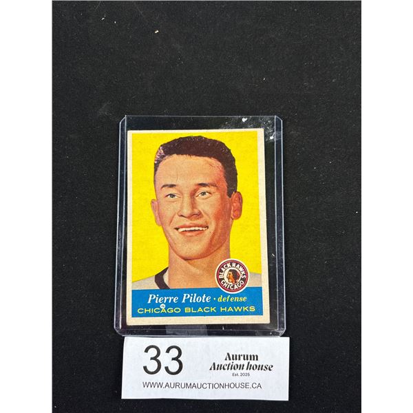 Pierre Pilote 1957 Chicago Black Hawks Topps Trading Card