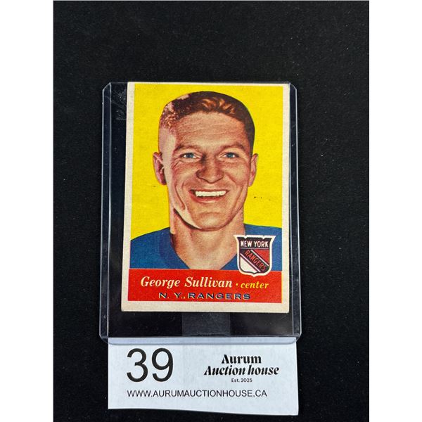George Sullivan 1957 New York Rangers Topps Trading Card
