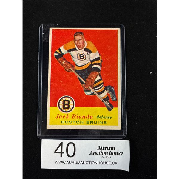 Jack A. Bionda 1957 Boston Bruins Topps Trading Card