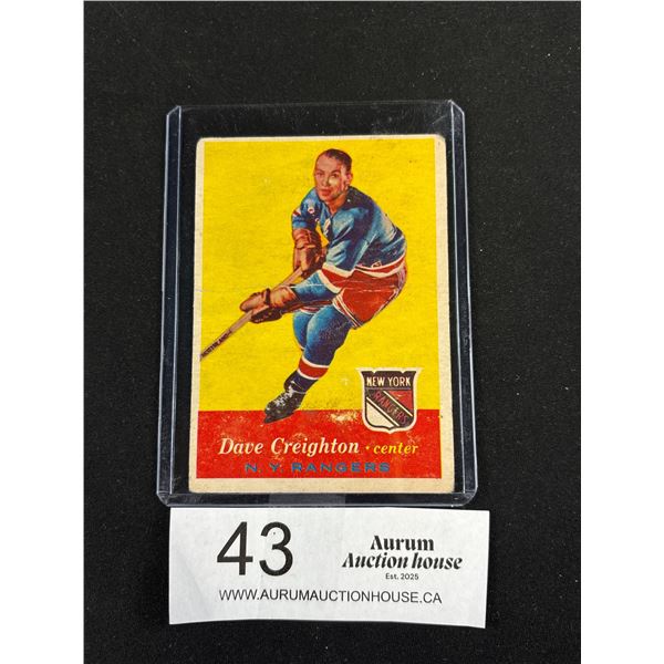David Creighton 1957 New York Rangers Topps Trading Card