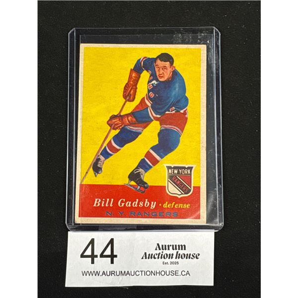 William Gadsby 1957 New York Rangers Topps Trading Card