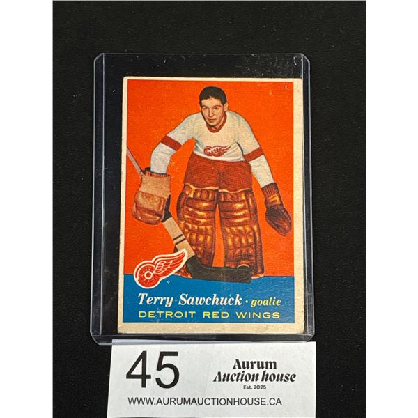 Terrance Sawchuk 1957 Detroit Red Wings Topps Trading Card