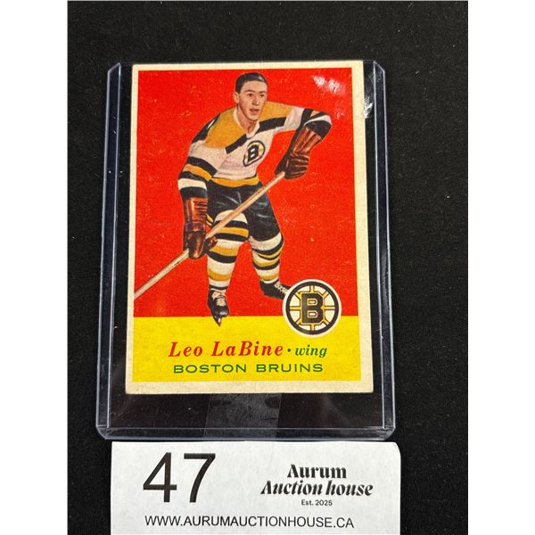 Leo G. La Bine 1957 Boston Bruins Topps Trading Card