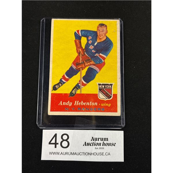 Andrew Hebton 1957 New York Rangers Topps Trading Card