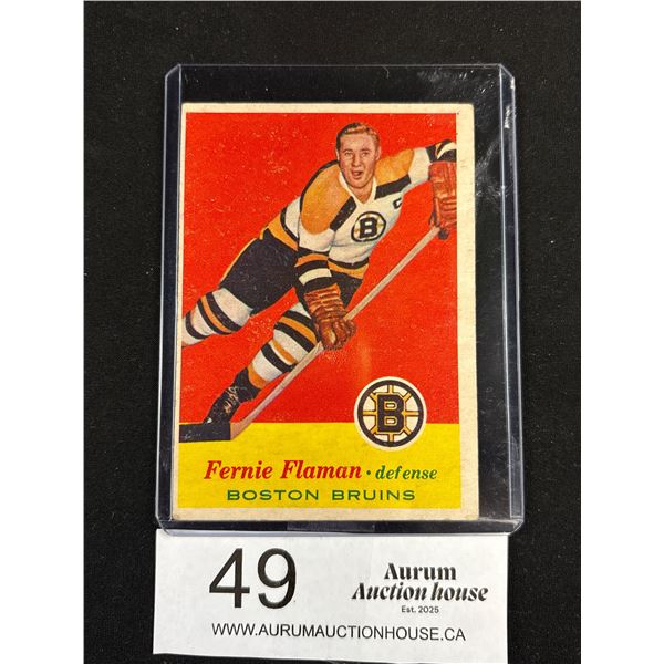 Ferdinand Flaman 1957 Boston Bruins Topps Trading Card