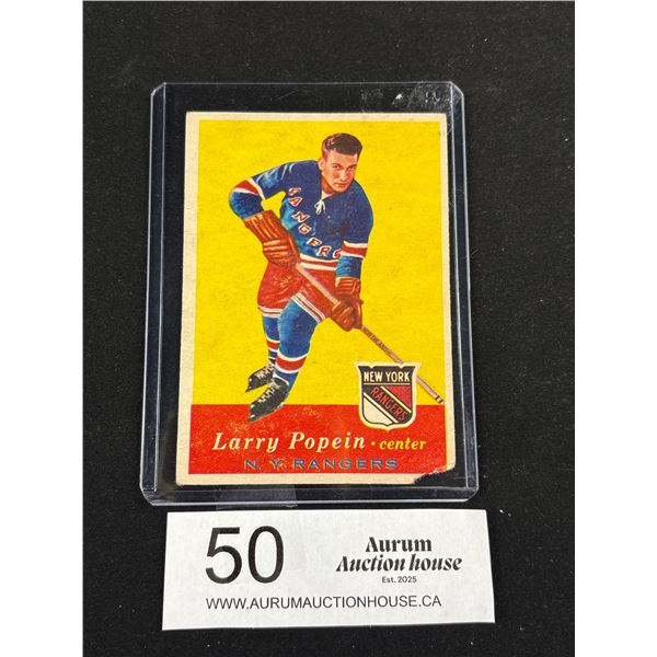 Lawrence Popein 1957 New York Rangers Topps Trading Card