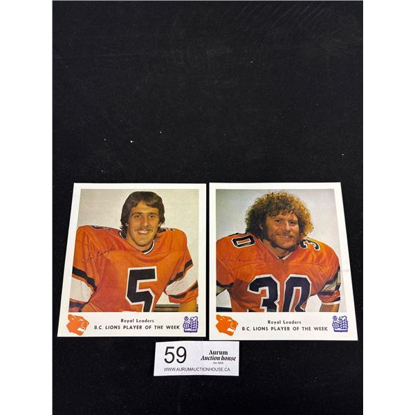 Lot of 2 1977 B.C. Lions Royal Leaders Lui Passaglia and Jim Young