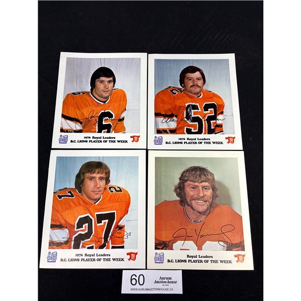 Lot of 4 1976 B.C. Lions Royal Leaders Jim Young, Al Wilson, John Sciarra and Ted Dushinski