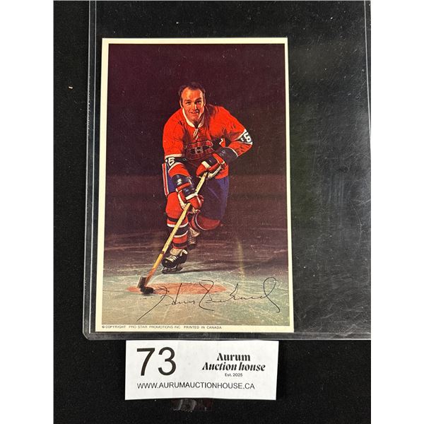 1971 Pro Star HOF Henri Richard Postcard Autographed on Back