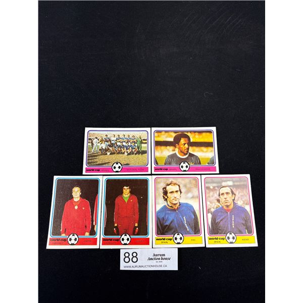 Lot of 6 1978 Monty Gum World Cup Football Cards