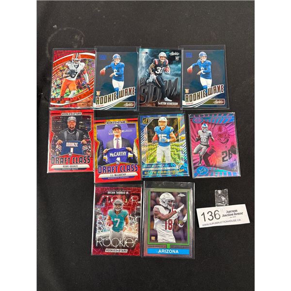 Lot of 10 NFL Rookie Cards Ltd Ed. Stars