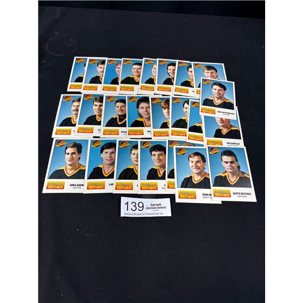 Complete Set of 24- 1987-88 Shell Gasoline Vancouver Canucks Team Cards