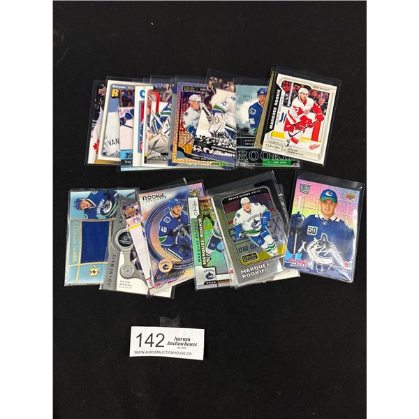 Lot of 22 Vancouver Canucks Rookie Cards - Ltd Ed, Young Guns, Parallels