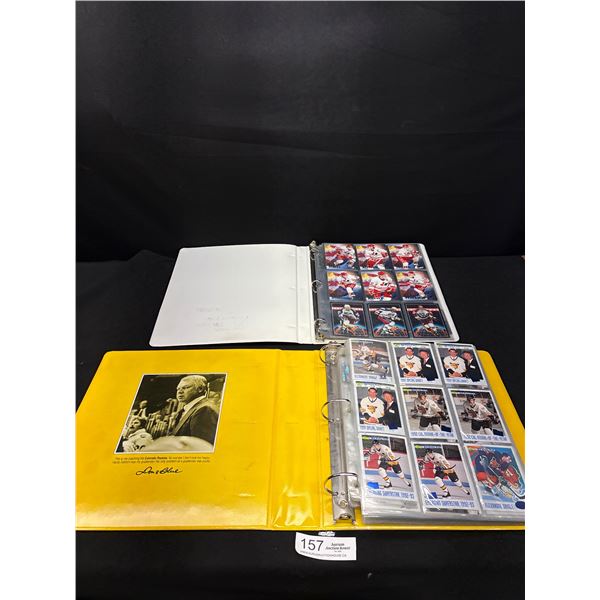 Small Binder lot of Misc. 90s Hockey Cards in Don Chery Hockey Card Album and pinacle World Juniors 
