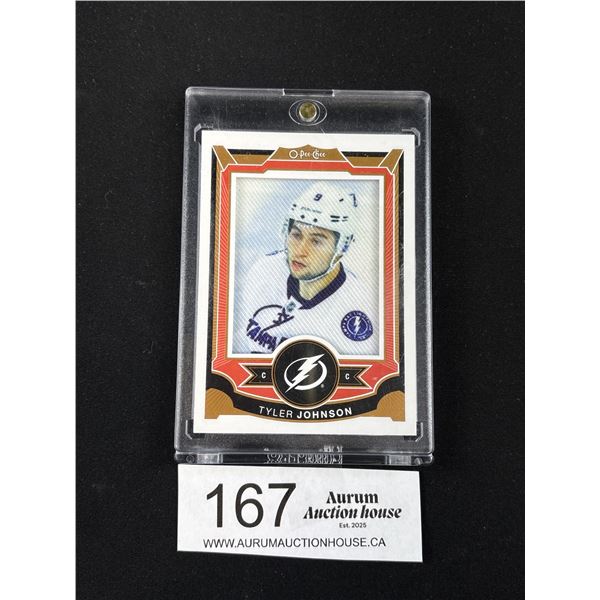 2015-16 OPC Manufactured Hockey Patch Card #P-33 Tyler Johnson Trading Card Insert 1:96 Pax
