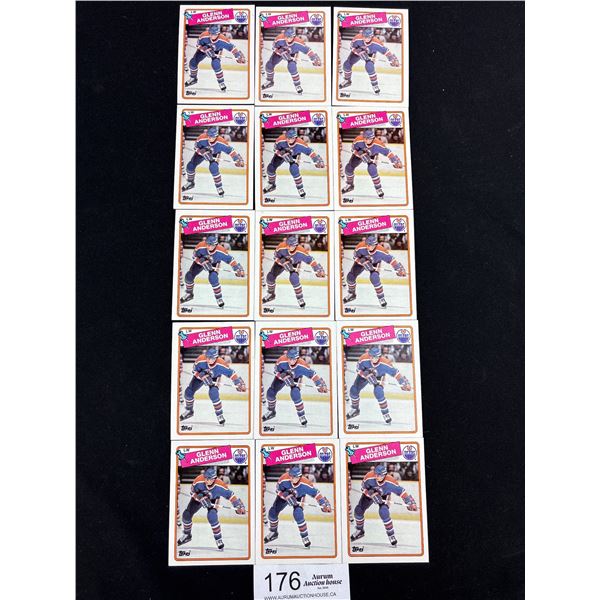 Lot of 15 1988 Topps #189 Glenn Anderson Oilers Mint Condition Trading Cards