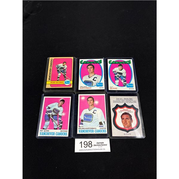 Lot of 6 Early 70's Vancouver Canucks Kurtenbach & Quinn