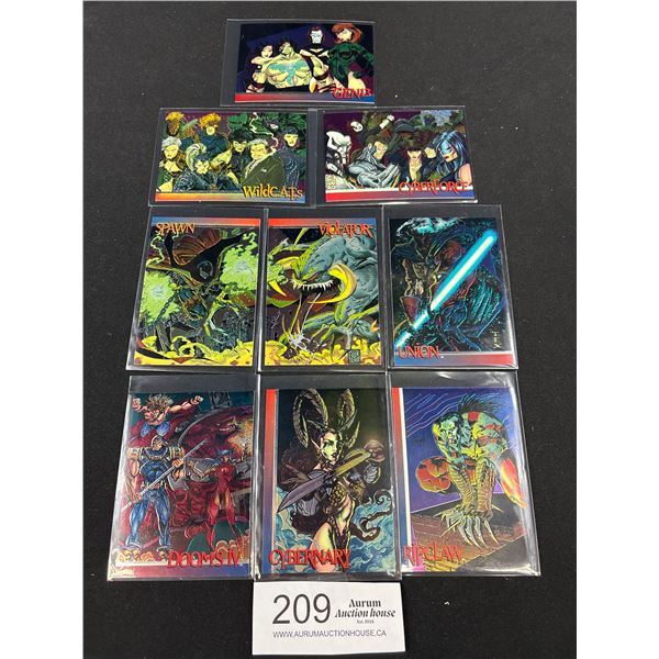 Complete Set of 9 1993 - Wizard Magazine Series III Chromium Foil Variant Promo Cards *Rare*