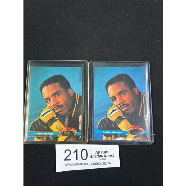 Very Rare 1991 Topps Stadium Club #220 Barry Bonds *Error Card - No Gold* and Correct Base Card