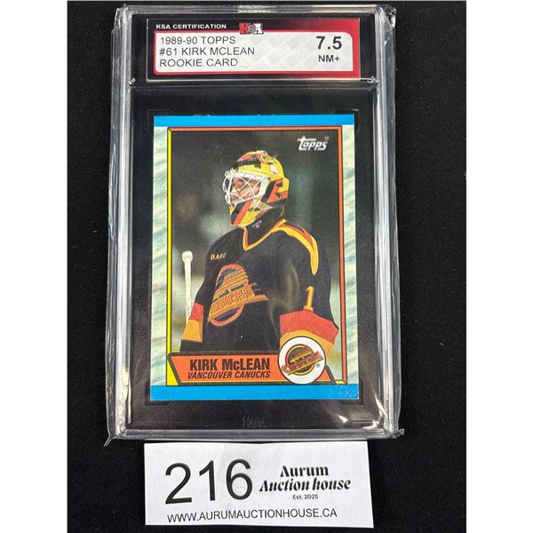 1989-90 Topps #61 Kirk Mclean Rookie Card KSA 7.5