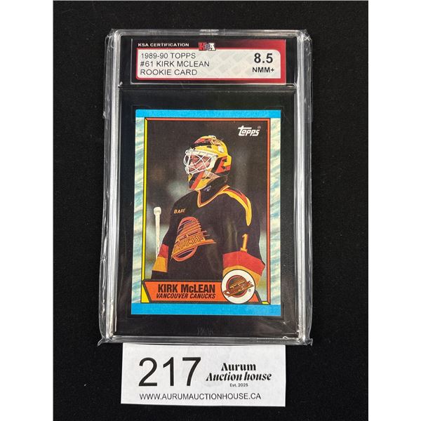 1989-90 Topps #61 Kirk Mclean Rookie Card KSA 8.5