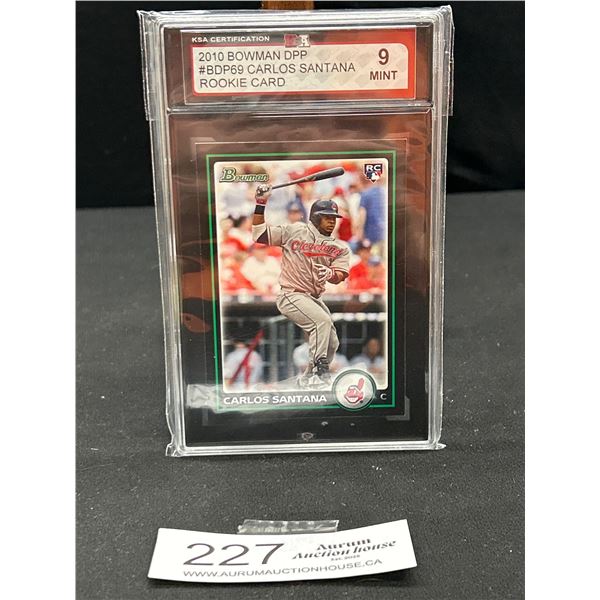 2010 Bowman Dpp Carlos Santana High Grade Rookie Card KSA 9