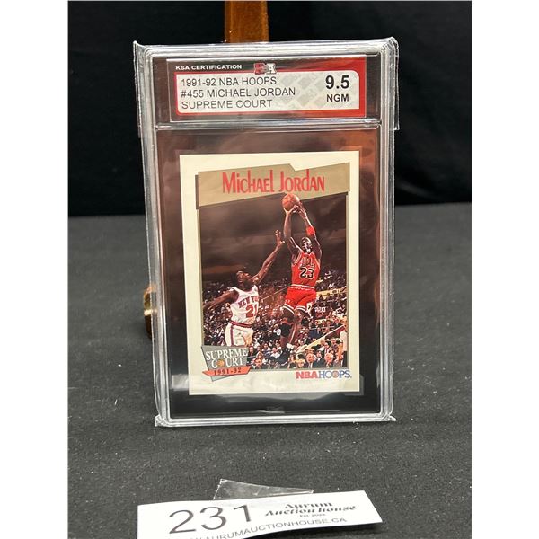 1991-92 NBA Hoops #445 Micheal Jordan Supreme Court Card KSA 9.5