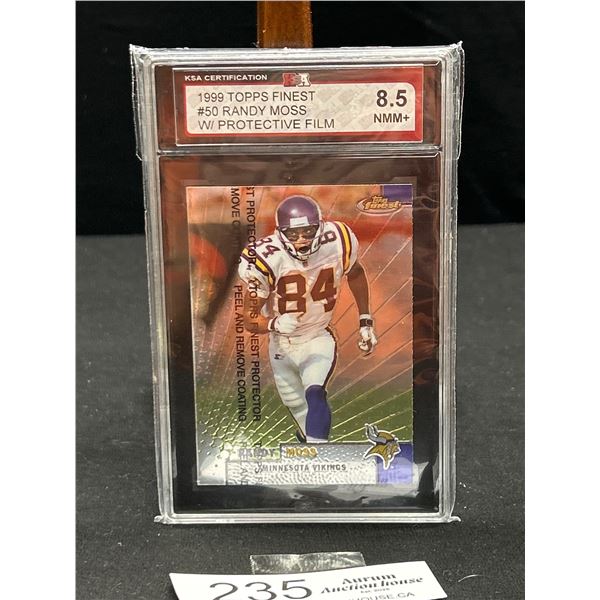1999 Topps Finest Randy Moss 2nd Year Card KSA 8.5