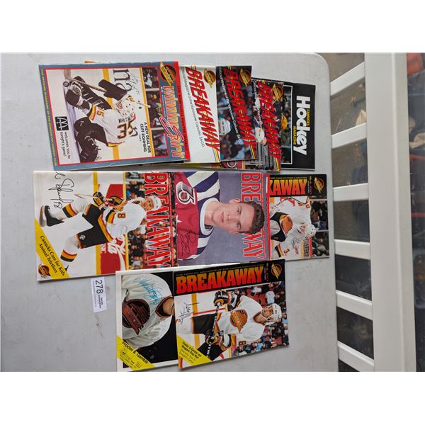 Lot of 10 Vintage Canucks Magazines Most Signed