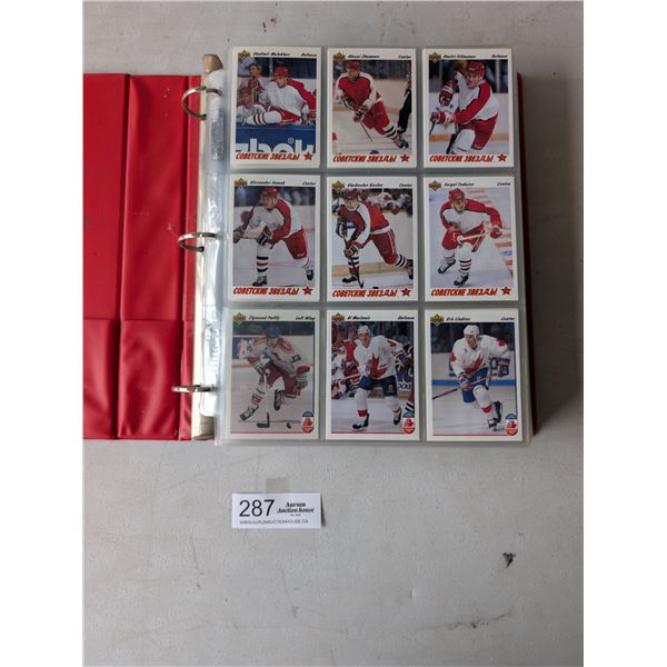 Binder Lot of 1991 Upper Deck Hockey Cards