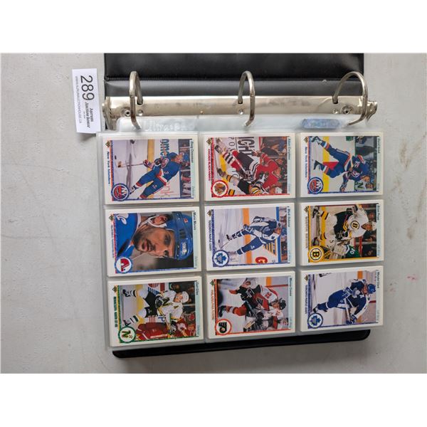 Binder of 1990-91 Upper Deck Hockey Cards