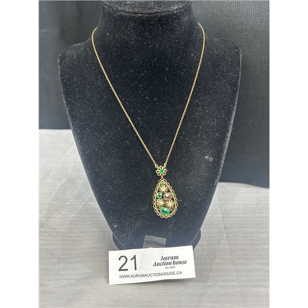 Genuine Antique Victorian C.1900 Gorgeous Gemstone Necklace