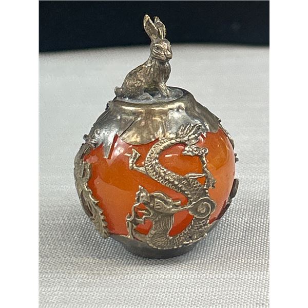 Antique Silver amber ornament very nice quality