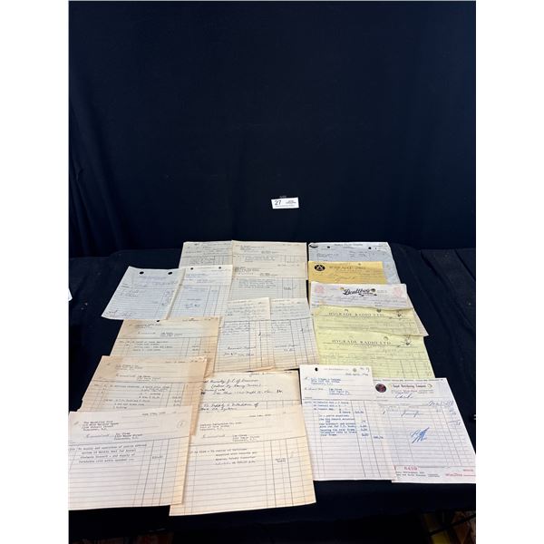 20+ Vintage 1940's + 50's Vancouver Buisnesses Invoices