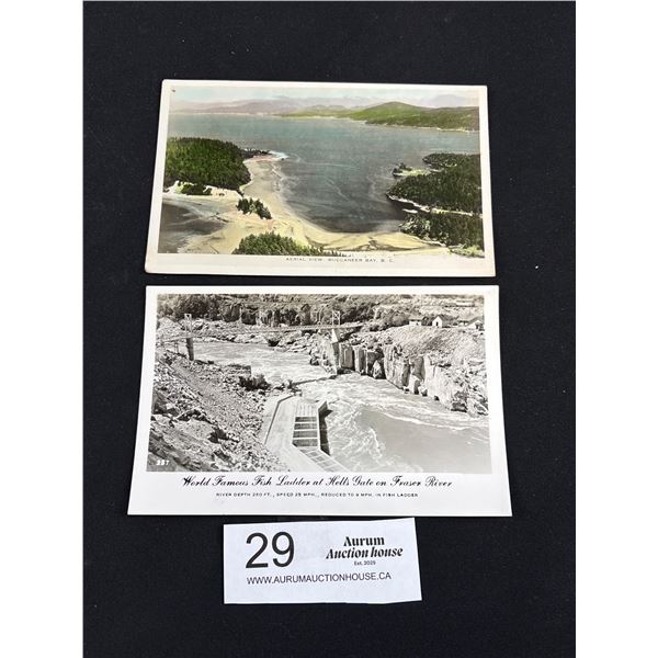 2 Vintage B.C. Postcards Hell's Gate + Buccaneer Bay