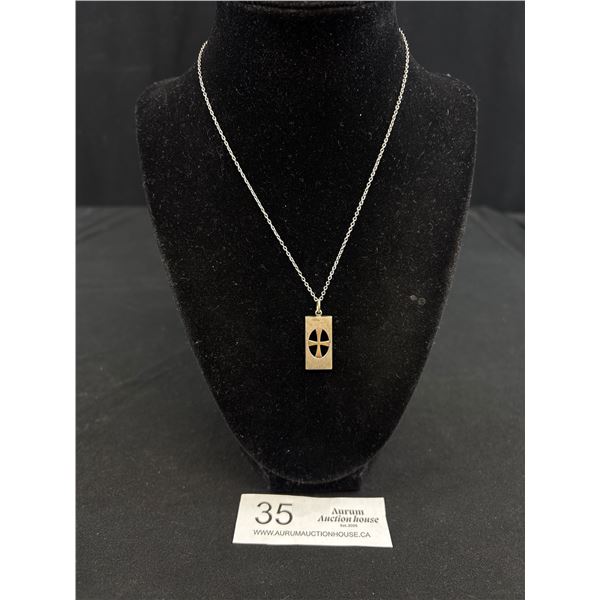 Nice M.C.M. Sterling Silver Cross Pendant Necklace (Chain is Not Sterling)