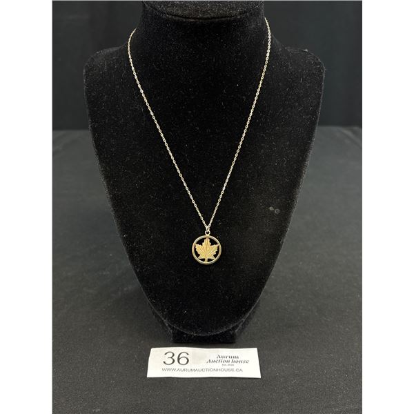Bond Boyd Sterling Maple Leaf Necklace (Both Pcs. Marked)
