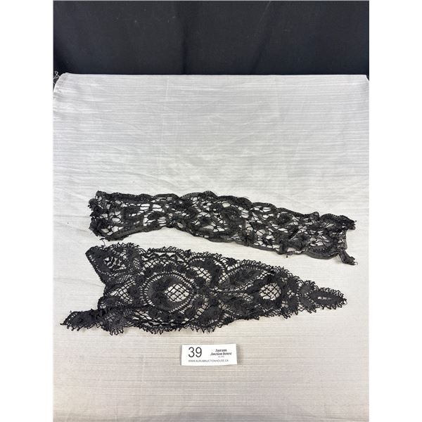 2 Pcs. of Antique Black Lace Work (1890-1910)