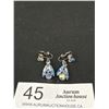 Image 1 : Sherman Look Blue Rhinestone Drop Earrings