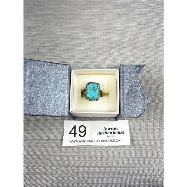 Vintage Sterling 925 Turquoise Ring Eye Catching