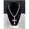 Image 1 : Very Solid Gem Set Marked Tiffany & Co. Silver Cross Necklace