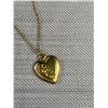 Image 2 : Vintage C.1970's Gold Heart Necklace Marked Gold Filled (GF)