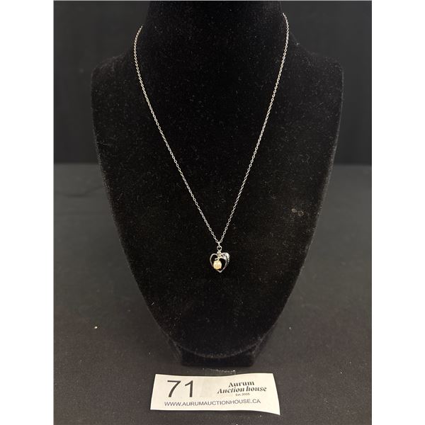 Antique White Gold Filled Genuine Pearl Necklace Marked Gold Filled (GF) Excellent Quality