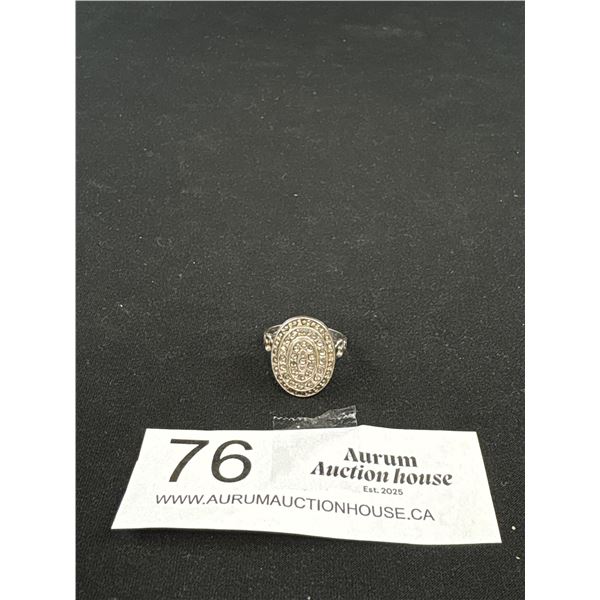 Genuine Antique Art Deco Marcasite 1920's Ring Marked Sterling