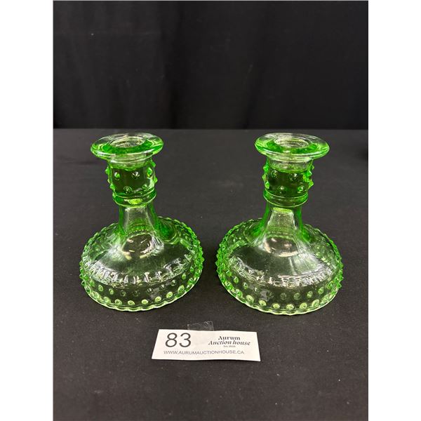 Vintage Depression Green Candlestick (2)